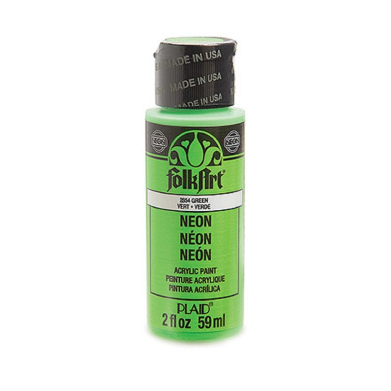 Neon Green Acrylic Paint by Folkart® 2 Oz 2854 Etsy