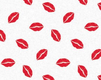 Luscious Red Lips Kiss Pattern Set Premium Roll Gift Wrap Wrapping Paper 