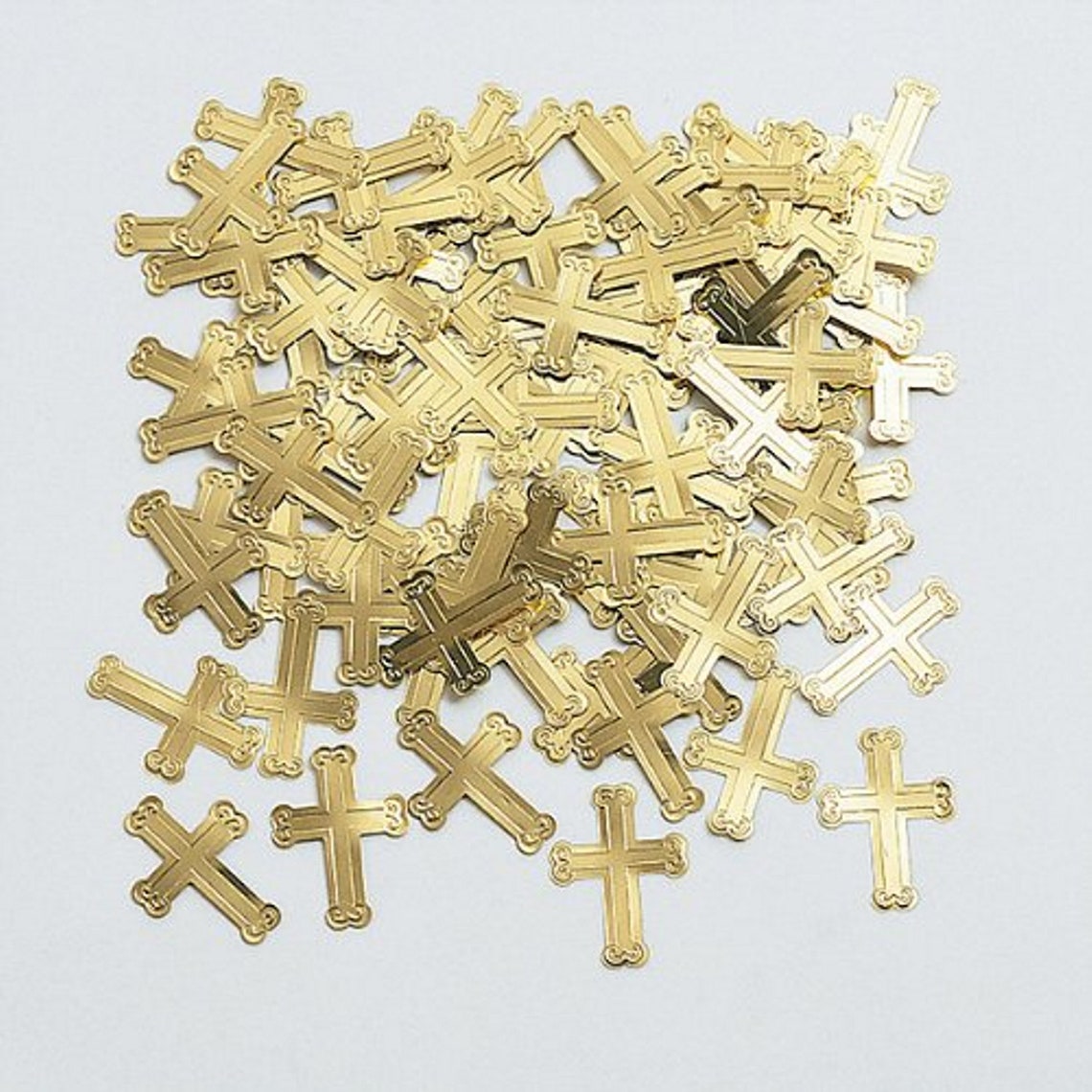 Embossed Gold Cross Confetti 1/2 Ounce Bag Etsy
