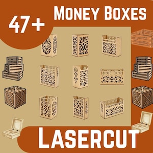 47+ Money Box SVG Bundle | Money Bank SVG| Money Box Laser Cut| Target Piggy Banks | Piggy Bank Laser Design | Money Ban