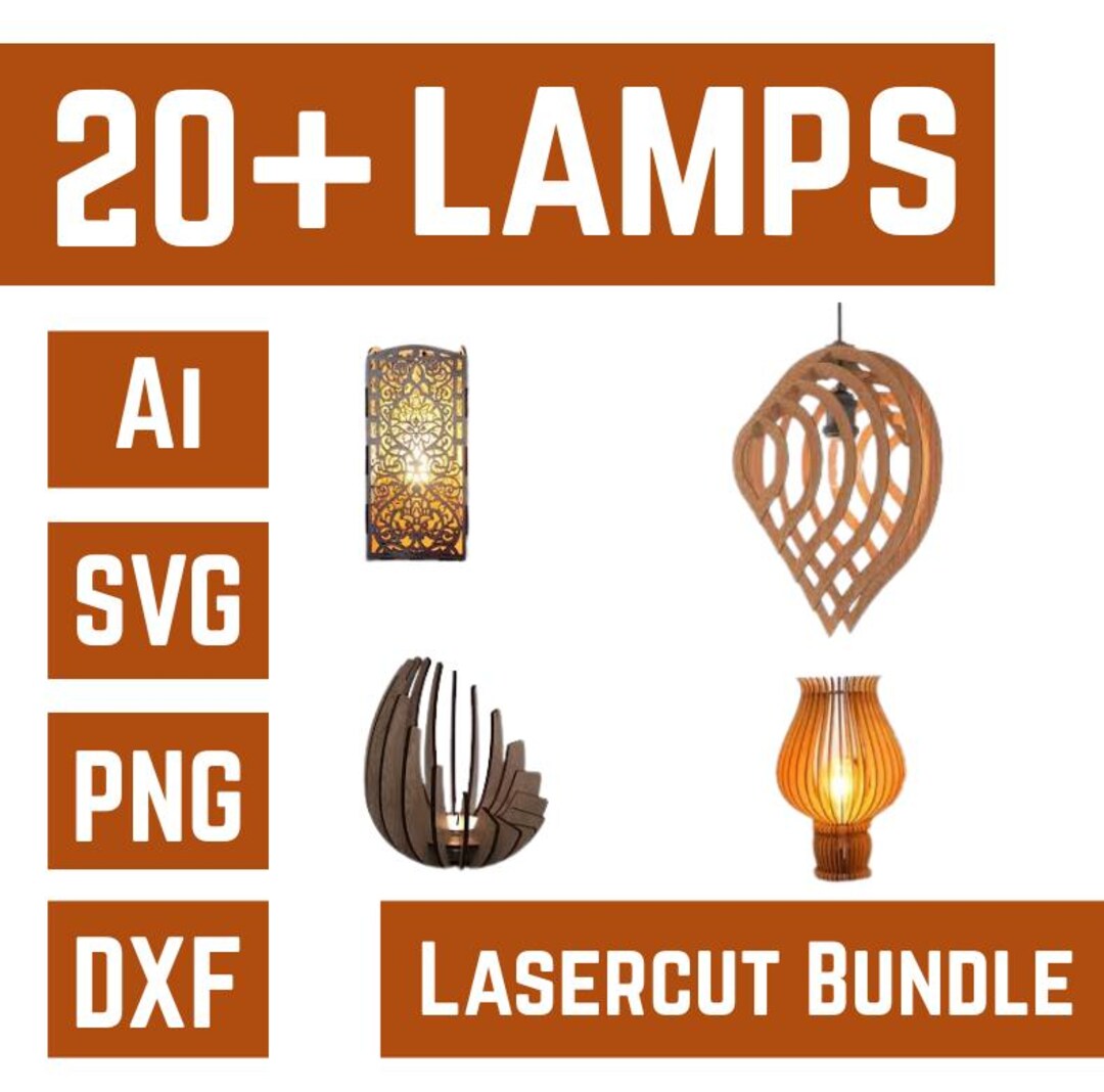 20+lamps Laser Cut Files Bundle, Lamp Bundle, 3D & 2D Patterns ...