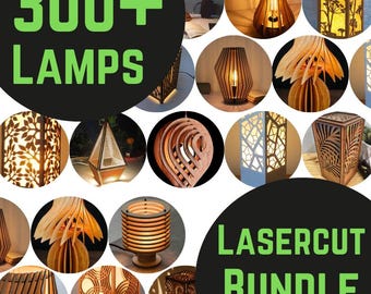 300+ Lamps Laser Cut Files Bundle, Lamp Bundle, 3D & 2D Patterns, lasercut, CO2, CNC, Waterjet, Wood, Metal, Glass, ai, svg, dxf, eps, png