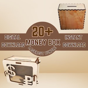 Money Box SVG Bundle | Money Bank SVG| Money Box Laser Cut| Target Piggy Banks | Piggy Bank Laser Design | Money Bank
