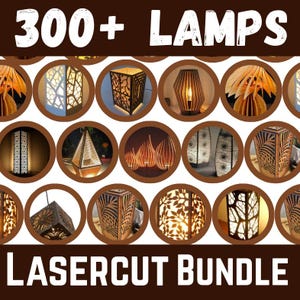 300+ Lampen Laser Cut Files Bundle, Lamp Bundle, 3D & 2D Muster, Lasercut, CO2, CNC, Wasserstrahl, Holz, Metall, Glas, ai, svg, dxf, eps, png