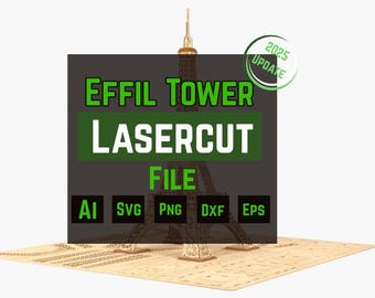 Eiffel tower lasercut file | Svg Ai Png Dxf Eps files for laser Cutting machine files