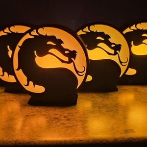 Mortal Kombat Dragon Light Box – 6x6" LED Glow