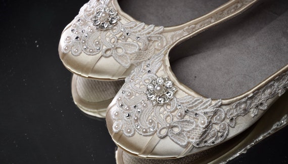 Wedding Shoes Free Custom Colors Lace Comfortable Perfect Etsy