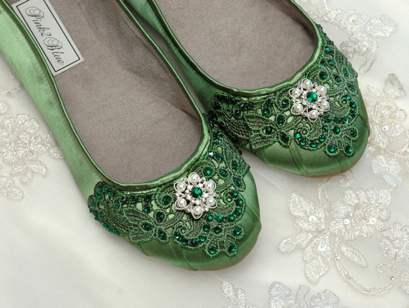 wedding shoes - ballet flats, 250 custom colors, vintage lace, swarovski crystals, belle-women's bridal shoes