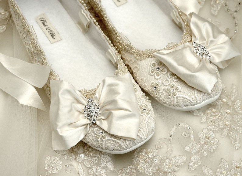 Womens Wedding Shoes Wedding Ballet Flat Wedding Vintage | Etsy