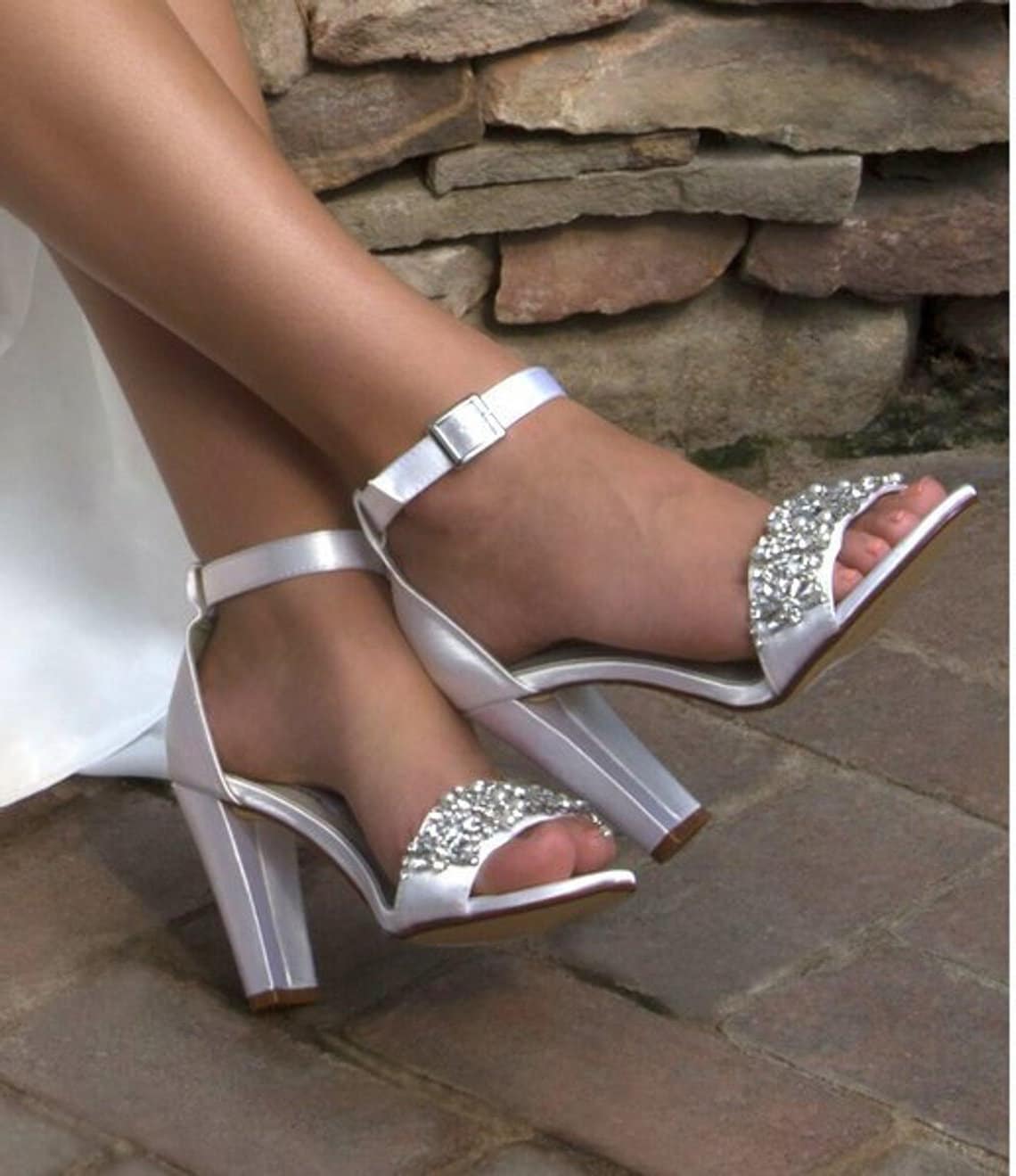 Wedding Party 3 heels-Peep Toe Large Bow- 250 Custom Colors- Bridal Shoes Mother of Bridesmaid Wedding Shoes- Free Custom Colors- Brides