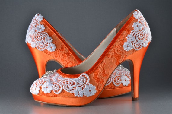 orange wedding shoes