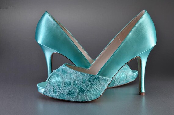 turquoise bridal shoes