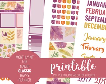 FALL HAPPY Planner STICKERS happy planner printable stickers | Etsy