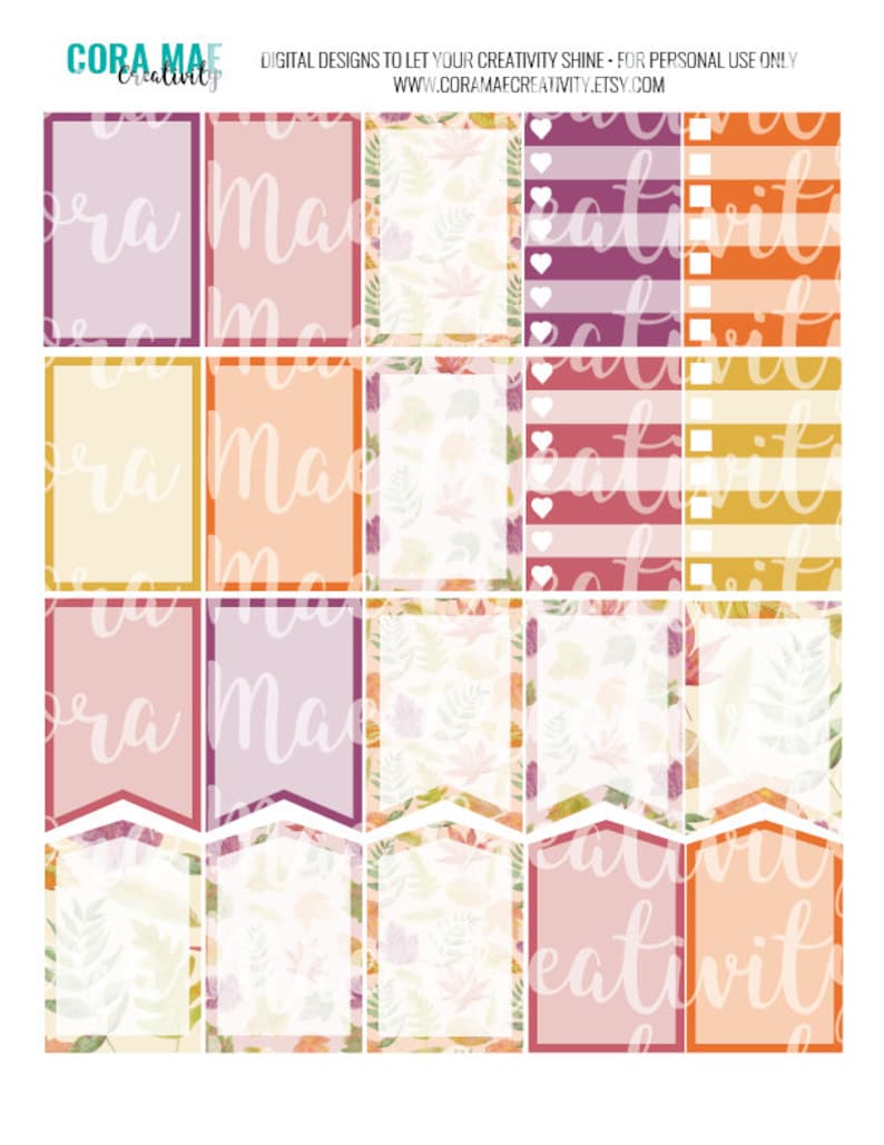 FALL Happy Planner Weekly Printable Kit, Printable Stickers, Weekly Kit ...