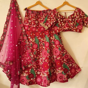 Red Lehenga Choli For Women Designer Lehenga Choli For Girls Function wear Party Wear Chaniya Choli Indain Outfits Custom Lehenga choli..