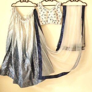 Sequin Georgette Lehenga Choli: Indian Wedding Wear with Belt