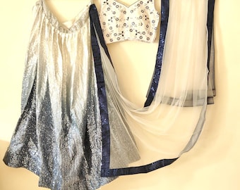 Sequin Georgette Lehenga Choli: Indian Wedding Wear with Belt