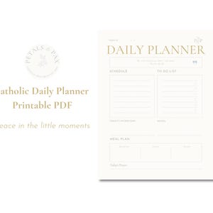 Catholic Daily Planner Page | Printable Minimalist Planner | Scripture Quote | PDF Download | Faith-Based Daily Organizer