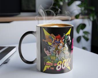 Retro 80's Color Changing Mug: Heat Sensitive, Nostalgic Gift