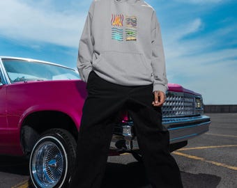 Fifth Element Hoodie: Geometric Graphic Pullover - Cotton-Poly Blend