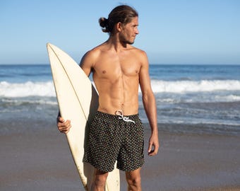 Retro 80s Cartoon Swim Trunks: Beach Vacation Swimwear