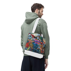 Bolso de mano con personajes de dibujos animados de los 80, bolso retro Tott, bolso colorido con personajes de los 80, bolso con estampado de dibujos animados, bolso vintage, bolso con estampado de personajes