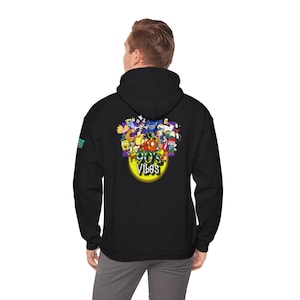 90s Cartoon Characters Hoodie: Retro Style Pullover Sweatshirt