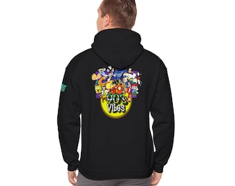 90s Cartoon Characters Hoodie: Retro Style Pullover Sweatshirt