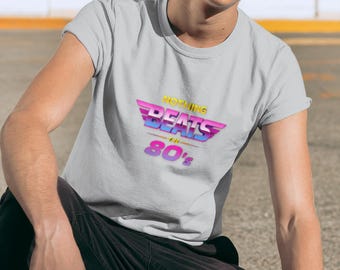 Retro 80s Graphic Tee: Unisex Boxy Cotton T-Shirt