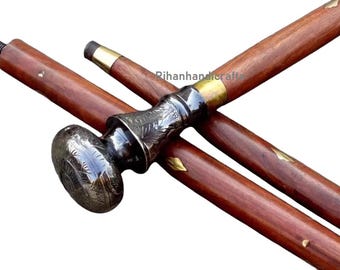 Classic Brass Cane Knob Head Handle Victorian Handle Cane Walking Stick Birthday Gift