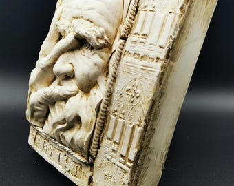 Arte mural independiente | Pequeño objeto artístico | Azulejo mural coleccionable | Pieza vintage única con aspecto antiguo [20x15x4 cm] - Fragmentos Bloque "Artista"