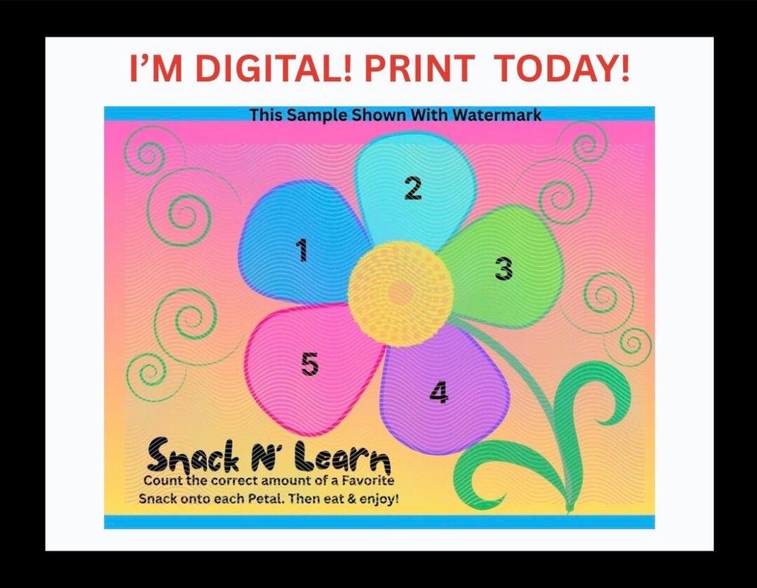 Printable Counting Mat for Preschool Toddlers– Snack Time Learning PDF ...