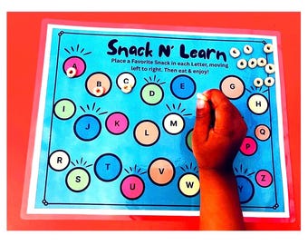 Fine MotorABC Placemat for Pre K Kindergarten Toddlers | Reusable Snack Alphabet Mat | Preschool Educational Activity | Early Reading