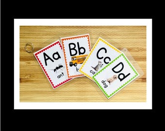 3-in-1 Alphabet to Reading Flash Cards | Pre K Toddler ABC Phonics Learning Cards with Real Photos | Easy Learn to Read Flash Cards