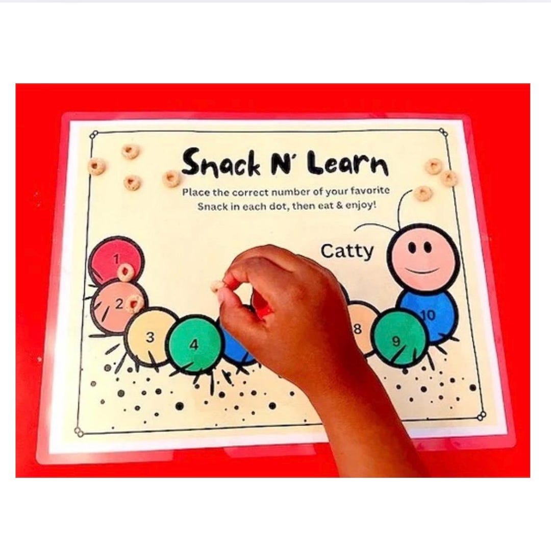 Learning Numbers Placemat for Toddlers | Reusable Snack Mat | Preschool ...