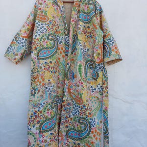 Vintage Kantha Jacket, Boho Kimono Coat, Patchwork Cotton Jacket, Handmade Sustainable Clothing, Festival Outfit Women