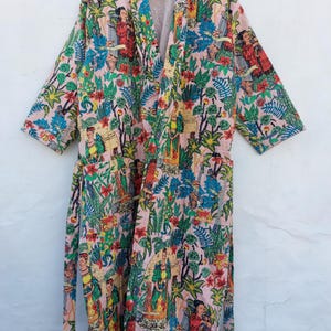 Reversible Kantha Kimono Jacket, Bohemian Cotton Coat, Handmade Patchwork Jacket, Vintage Indian Textile, Boho Clothing