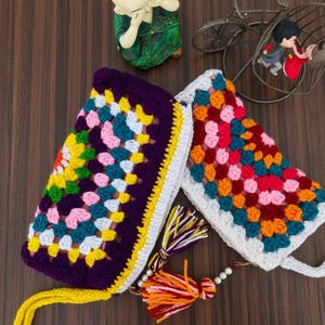 Girls Wool Zip Pouch, Multicolor Coin Purse, Handmade Makeup Bag, Small Wallet, Cute Gift for Kids and girls