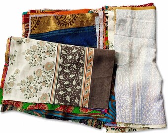 20 pcs Silk Fabric Scraps Bundle, Recycled Silk Fabric Pieces, Mixed Silk Remnants for Sewing, Quilting, Patchwork, DIY Craft Supplies