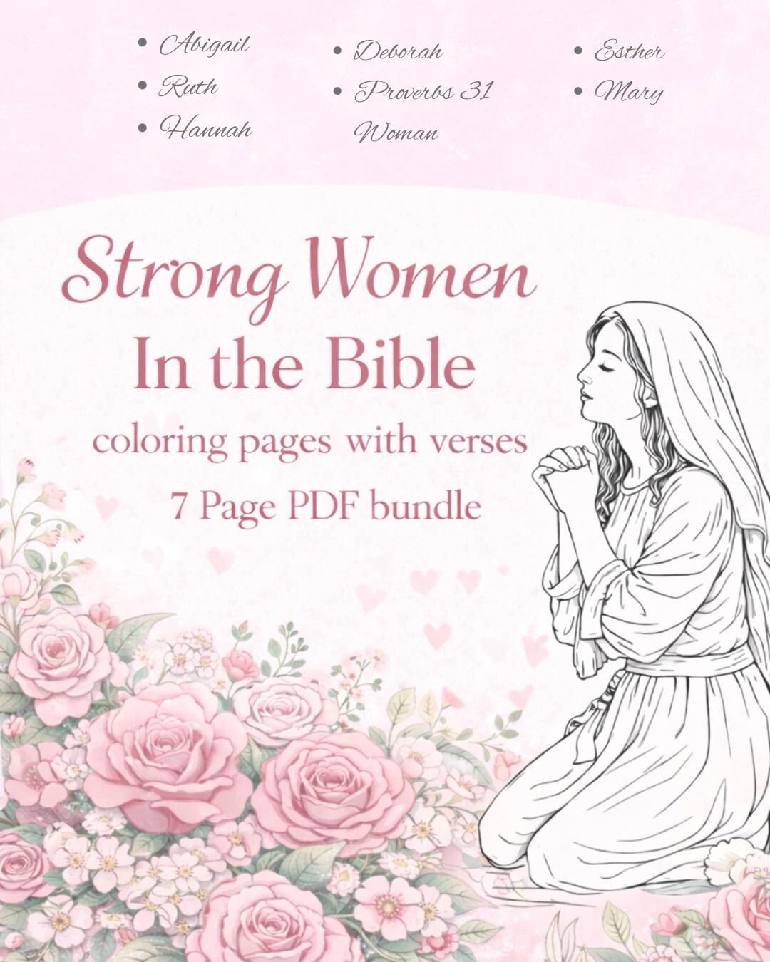 Women Color Scriptures Women of the Bible Coloring Pages Printable PDF – Christian Coloring ...