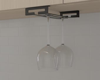 Metal Wine Glass Rack: Laser Cut Files (STEP, DWG, PDF Drawing)