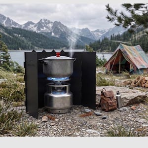 Camping Stove Windshield Metal, Folding Wind Screen for Gas Stove, Backpacking Stove Wind Guard, Outdoor Cooking Gear DXF Files