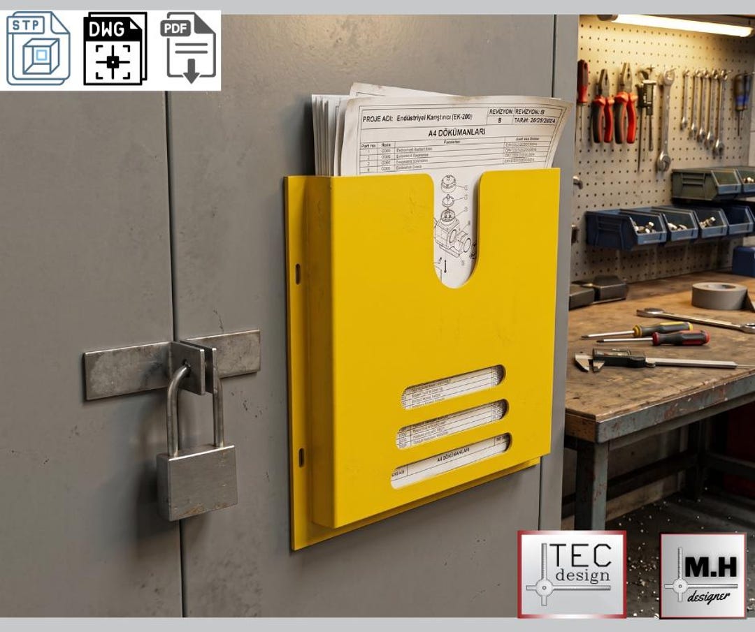 Workshop Document Holder DXF, Metal Wall File Holder, Industrial ...