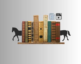 Horse-Themed Bookend | Silhouette Design | Includes 3D Step + DWG Drawing