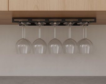 Soporte metálico para copas de vino: Soporte para copas de 5 ranuras (archivos STEP 3D + DWG)