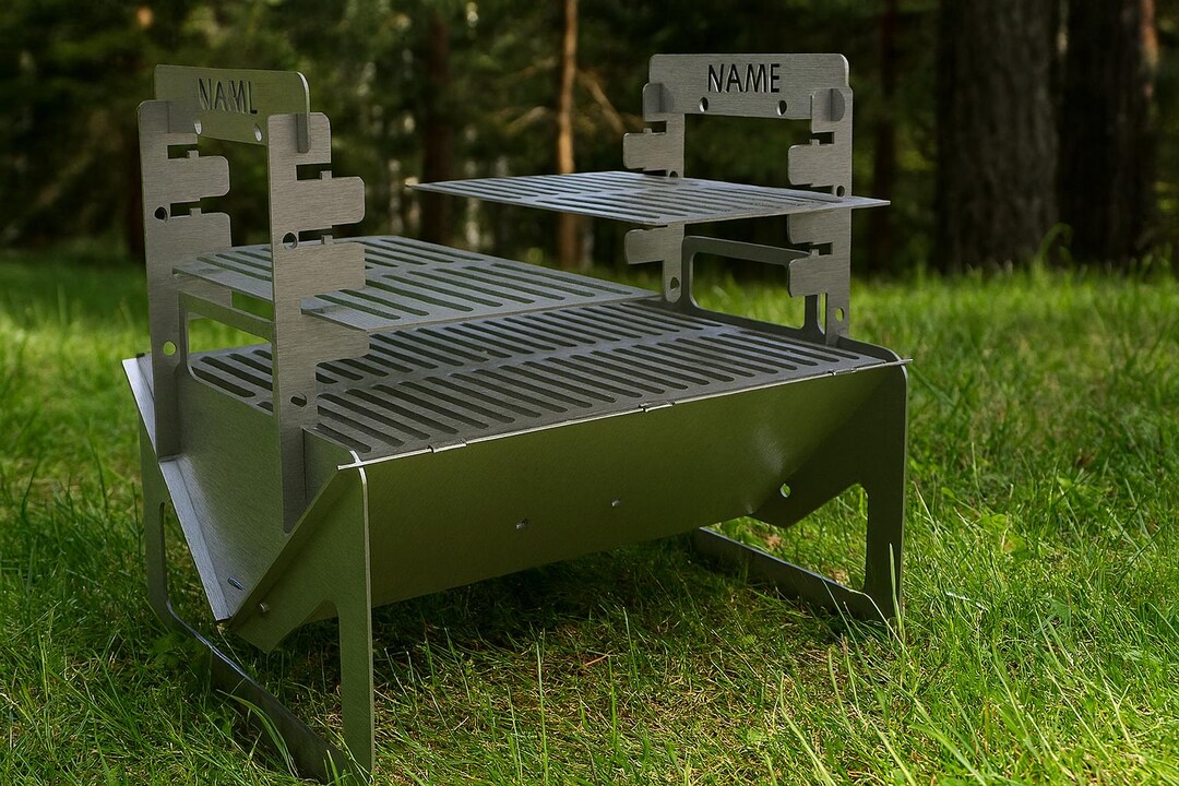 Modular Fire Pit With Adjustable Grill Rack System - Etsy