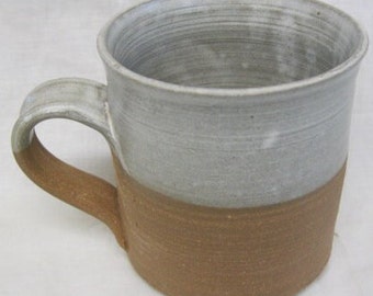 Stunning White and Clay Stoneware Coffee Tea Cocoa Mug