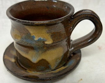 Stoneware Espresso Cup and Saucer