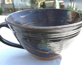 Large stoneware pouring mixing bowl: rustic modern farmhouse