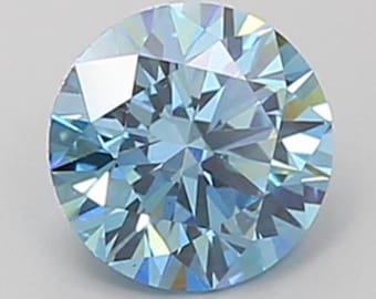 Vivid Blue Round Lab Grown Diamond | IGI Certified Loose Stone